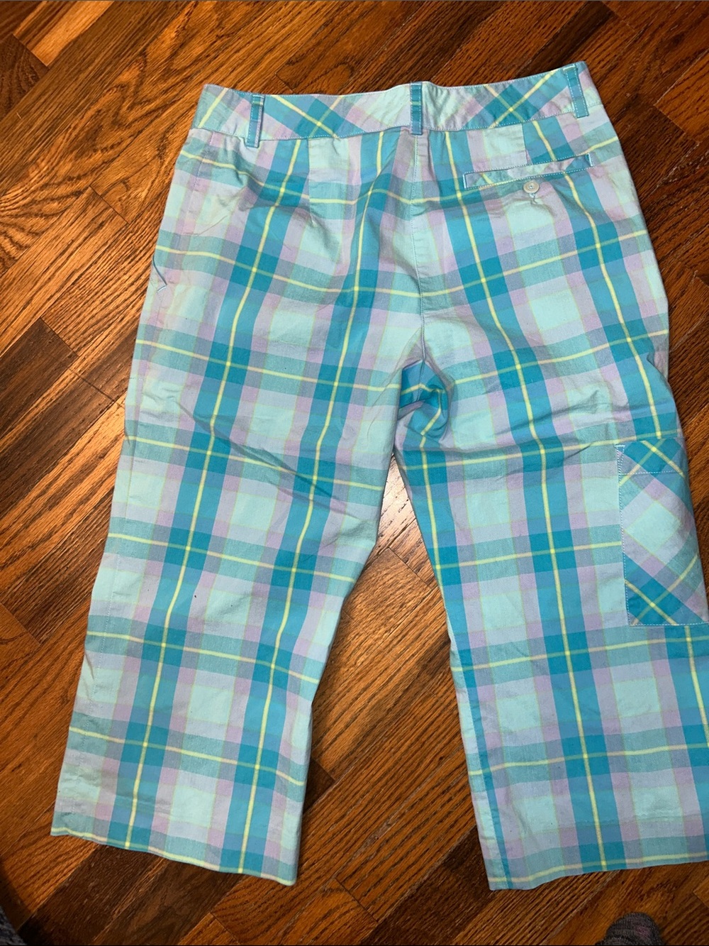 Lilly Pulitzer Pastel Plaid Women’s Bermuda Shorts - Aqua, Pink, Yellow Size 2P - Picture 2 of 16